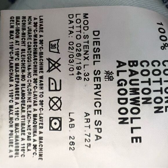 Diesel Stenx Rigid Denim Straight High Rise Ankle Jeans 28 x 28 Y2K Vintage - Picture 12 of 16